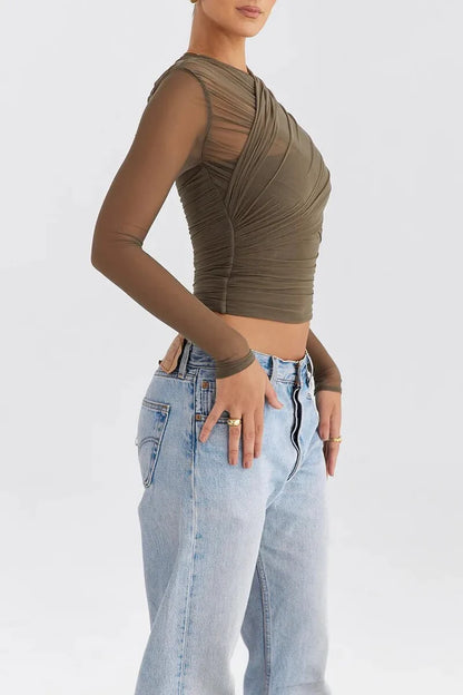 DESTINY™  | Mesh top met lange mouwen