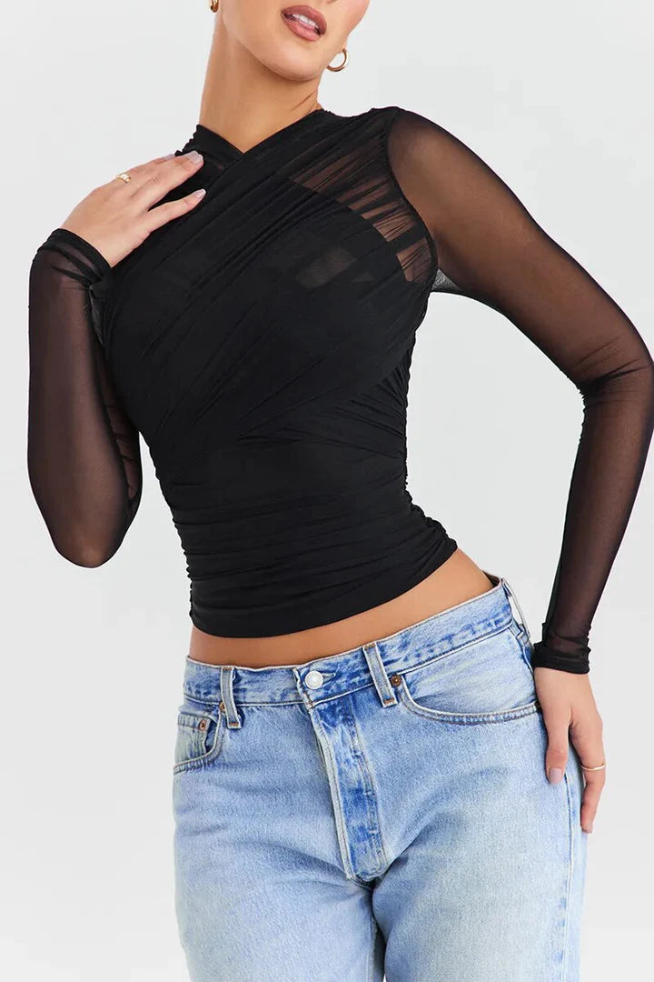 DESTINY™  | Mesh top met lange mouwen