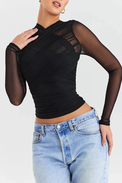 DESTINY™  | Mesh top met lange mouwen
