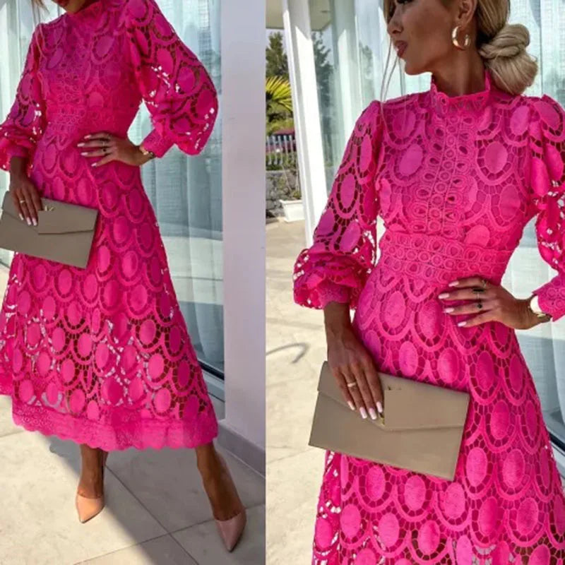 GRACE™ | Jurk met gaas patronen