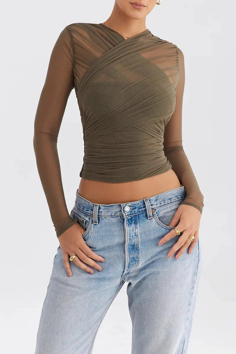 DESTINY™  | Mesh top met lange mouwen