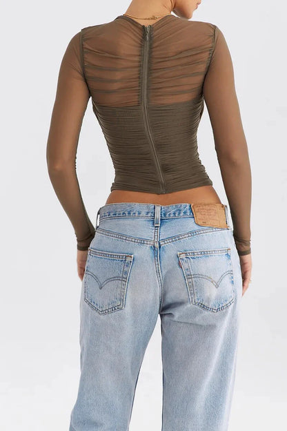 DESTINY™  | Mesh top met lange mouwen